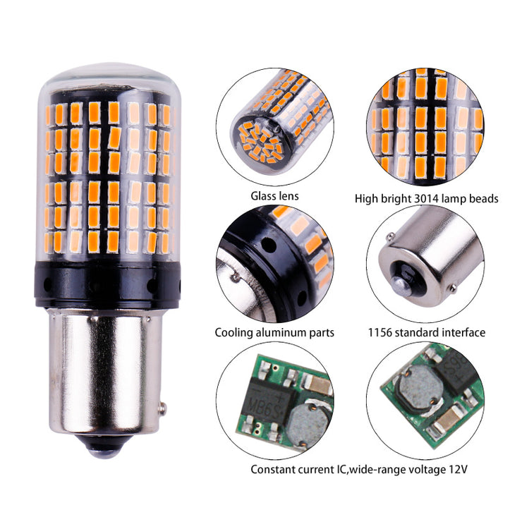 Foreign Trade Canbus Car Led Brake Light 1156 3014 144Smd Bulb 12-28V Super Bright Turn Signal