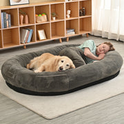 Large Light Gray Human Dog Bed