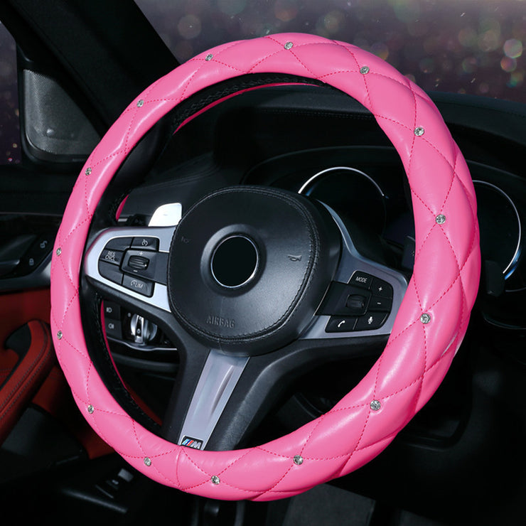 Car Steering Wheel Cover Ladies Diamond-studded Car Interior Decoration Products Fashion Cover