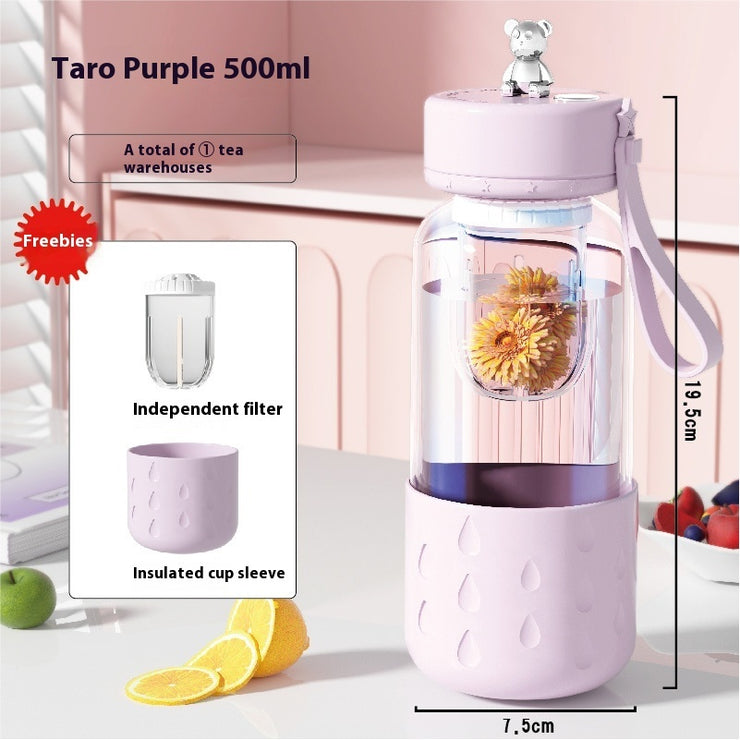 Tea Water Separation Magnetic Glass Water Cup Sealed Without Leakage Glass Tea Water Cup Infuser Tumbler Drinkware Water Bottle With Tea Filter