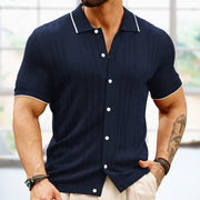 Short-sleeved Polo Shirt Summer Button Lapel Top Fashion Business Men's Clothing