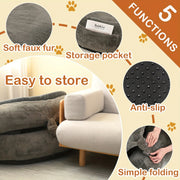 Large Light Gray Human Dog Bed