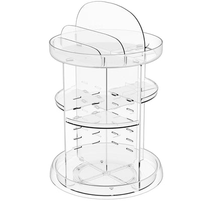 360 Rotating Makeup Organizer For Vanity Storage Adjustable Spinning Beauty And Skincare Organizer,Clear Acrylic Carousel Cosmetic Display Cases,Bathroom Counter Lazy Susan Skin Care Holder